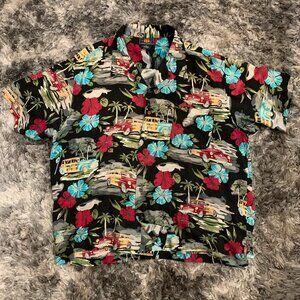 Classic car hotrod woody Men 2XL Hawaiian Shirt Tropical Route 66